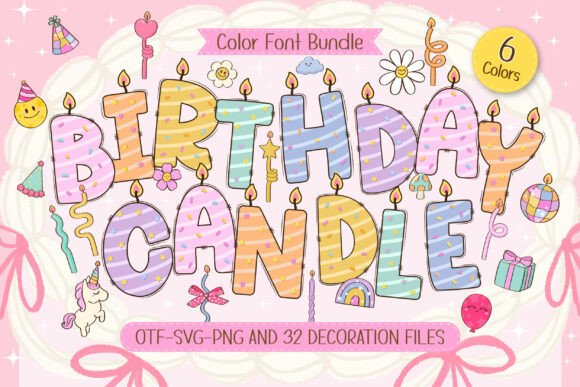 Birthday Candle: The Festive Color Font That Lights Up Your Designs