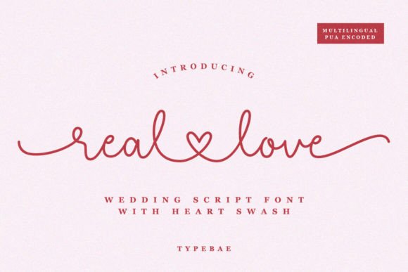 Real Love: The Wedding Script Font with a Romantic Heart